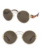 Prada 57mm Round Two-tone Sunglasses