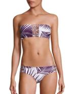 Mikoh Swimwear Sunset Palm Leaf Print Bandeau Bikini Top