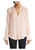 Joie Tariana Silk Covered Button Blouse