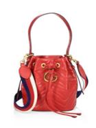 Gucci Gg Marmont Chevron Quilted Leather Bucket Bag