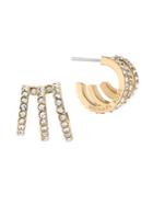 Michael Kors Modern Brilliance Crystal Pave Huggie Earrings/goldtone