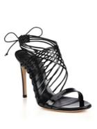 Casadei Patent Leather Crisscross Sandals