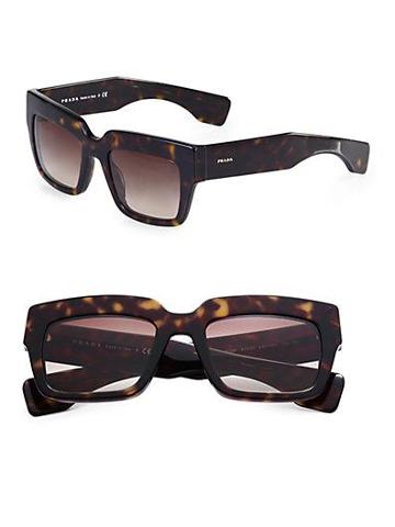 Prada Poeme Tortoise-print Square Sunglasses