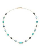 Ippolita Rock Candy London Blue Topaz, Swiss Blue Topaz, Amazonite & 18k Yellow Gold Station Necklace