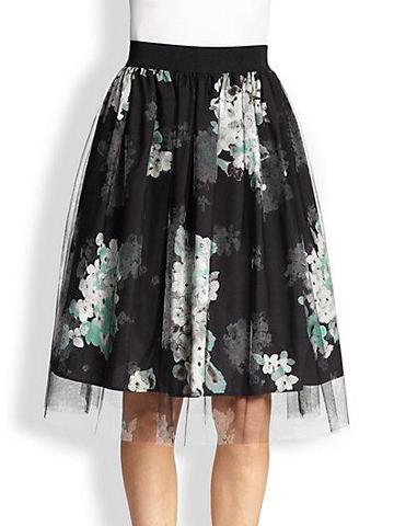 Milly Monica Floral Party Skirt