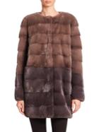 The Fur Salon Two-tone Mink Fur Coat