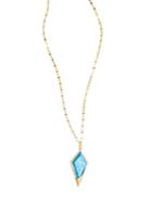 Lana Jewelry Electrifying Kite Opal, Hematite Doublet & 14k Yellow Gold Pendant Necklace