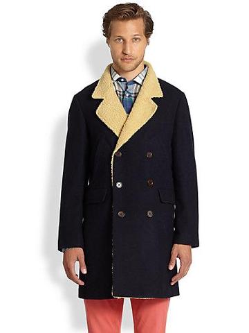 Gant Rugger Sherpa Faux Shearling-trimmed Peacoat