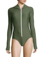 Cover One-piece Hooded Swimsuit