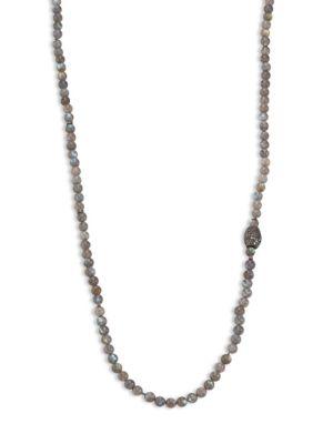 Nina Gilin Long Labradorite & Diamond Beaded Necklace