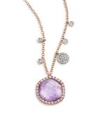 Meira T Diamond, Tanzanite, 14k Rose Gold & 14k White Gold Pendant Necklace