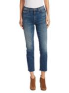 Mother Rascal Fray High-waist Cigarette Ankle Jeans