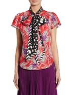 Marc Jacobs Spotted Silk Floral Blouse
