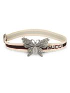 Gucci Pave Butterfly Logo Belt