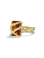 David Yurman Cable Wrap Ring With Diamonds In Gold