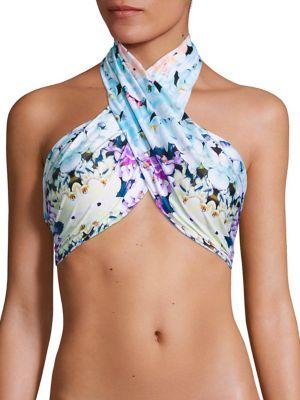 6 Shore Road By Pooja Bocas Convertible Floral-print Bikini Top