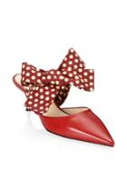 Prada Point Toe Mules With Bow