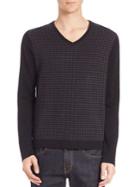 Saks Fifth Avenue Collection Merino Wool Houndstooth Sweater