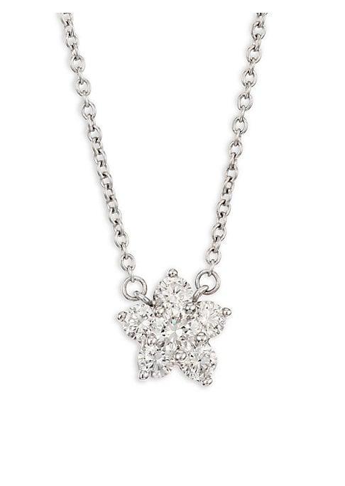 Kwiat Cluster 18k White Gold & Diamond Pendant Necklace
