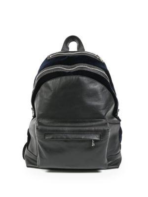 Balmain Leather & Canvas Backpack