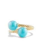 David Yurman Solari 18k Gold & Turquoise Bypass Ring