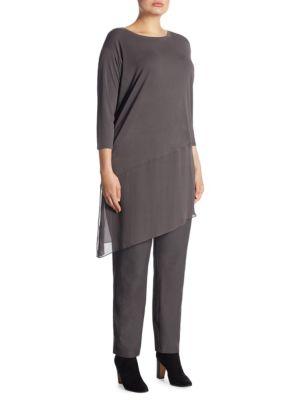 Eileen Fisher, Plus Size Three-quarter-sleeve Silk Tunic