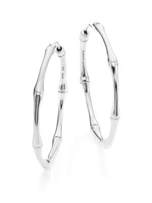 Gucci Bamboo Sterling Silver Hoop Earrings/1.8