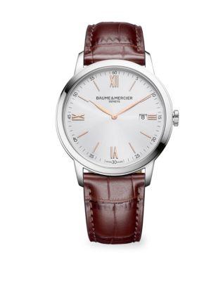Baume & Mercier Classima 10415 Silver & Alligator Watch