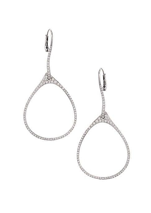 Etho Maria Diamond 18k White Gold Oval Drop Earrings