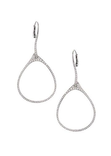 Etho Maria Diamond 18k White Gold Oval Drop Earrings