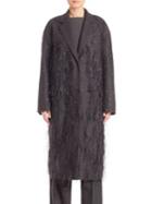 Jason Wu Long Sleeve Frilled Woolen Coat