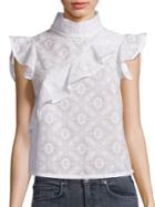 Mcguire Sorbonne Embroidered Ruffle Top
