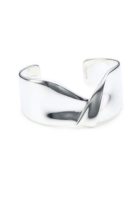 Ippolita Classico Sterling Silver Large Wide Foldover Cuff Bracelet