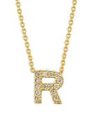 Roberto Coin Diamond & 18k Yellow Gold Letter R Necklace