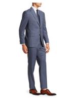 Saks Fifth Avenue Collection Subtle Plaid Two-button Wool Suit