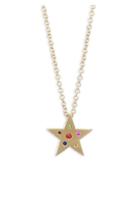 Ef Collection 14k Yellow Gold & Multi-stone Star Necklace