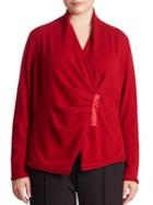 Lafayette 148 New York, Plus Size Cashmere Gathered Asymmetrical Sweater