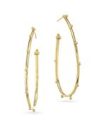 Temple St. Clair Classic 18k Yellow Gold Granulated Pear Hoop Earrings