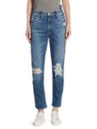Mother Dazzler Shift Distressed Jeans
