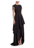 David Meister Embellished High-low Gown