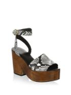 Tory Burch Peep Toe Leather Ankle-strap Sandals