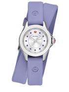 Michele Watches Cape Mini Lavender Topaz, Stainless Steel & Silicone Double-wrap Strap Watch/lavender