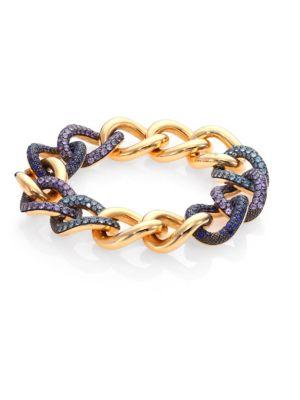 Pomellato Tango Aquamarine, Tanzanite, Blue Sapphire & 18k Rose Gold Bracelet