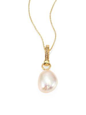 Annoushka 21mm Baroque Freshwater Pearl, Diamond & 18k Yellow Gold Pendant