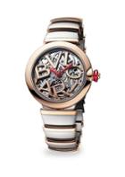 Bvlgari Lvcea Stainless Steel & 18k Rose Gold Bracelet Skeleton Watch