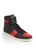 Saint Laurent Colorblocked Leather High-top Sneakers