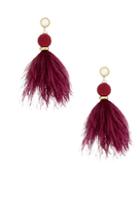 Lizzie Fortunato Parker 18k Goldplated 10mm Round Pearl & Ostrich Feather Drop Earrings