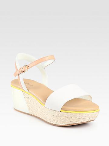 Cole Haan Arden Suede & Leather Espadrille Wedge Sandals
