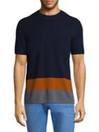 Theory Cyar Colorblock New Sovereign Wool Tee