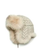 Inverni Cashmere Cable & Fox Fur Trapper Hat